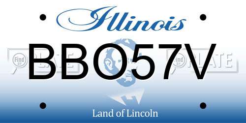 BBO57V Illinois License Plate