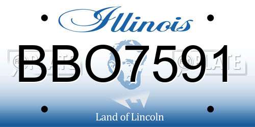 BBO7591 Illinois License Plate