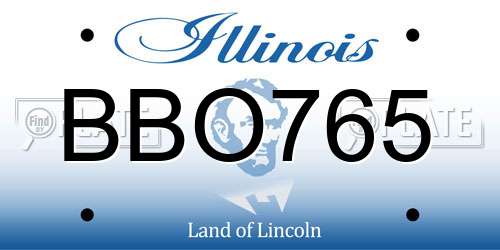 BBO765 Illinois License Plate