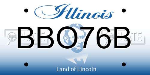 BBO76B Illinois License Plate