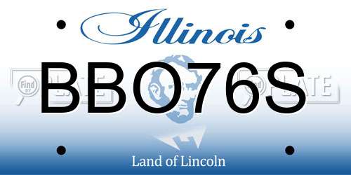 BBO76S Illinois License Plate