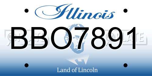 BBO7891 Illinois License Plate
