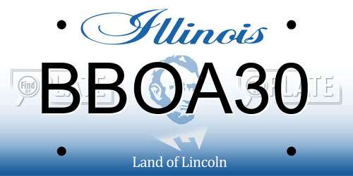BBOA30 Illinois License Plate