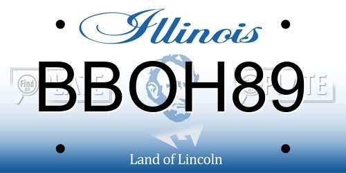 BBOH89 Illinois License Plate