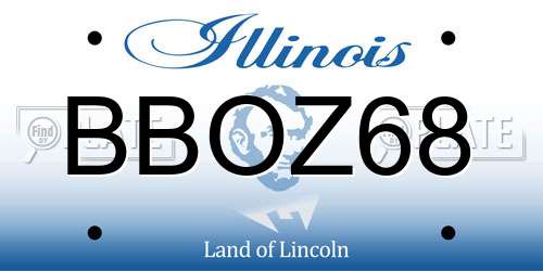 BBOZ68 Illinois License Plate