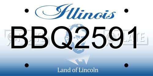BBQ2591 Illinois License Plate