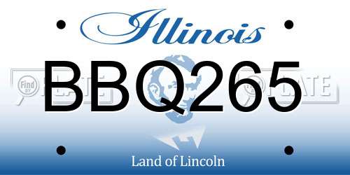 BBQ265 Illinois License Plate