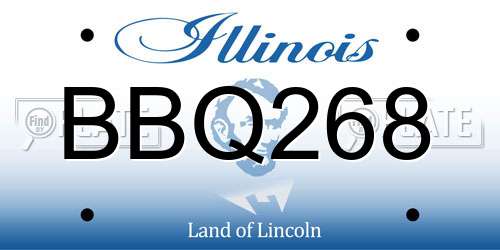 BBQ268 Illinois License Plate