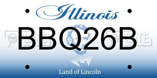 BBQ26B Illinois License Plate