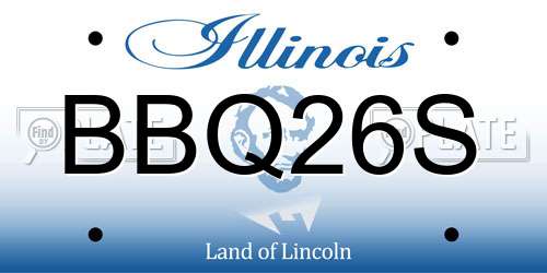 BBQ26S Illinois License Plate