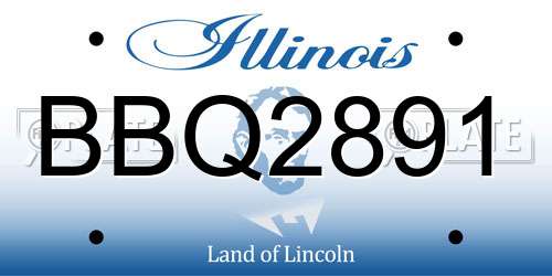 BBQ2891 Illinois License Plate