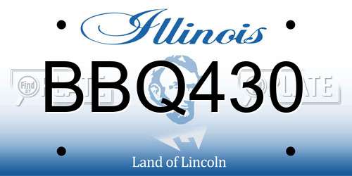 BBQ430 Illinois License Plate