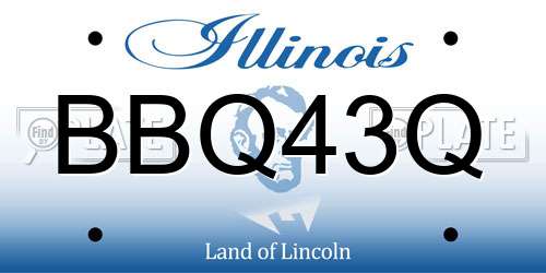 BBQ43Q Illinois License Plate