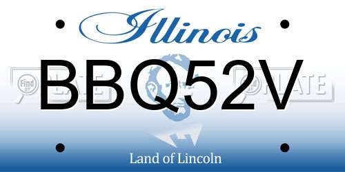 BBQ52V Illinois License Plate