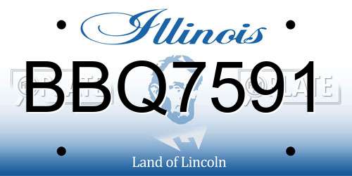BBQ7591 Illinois License Plate