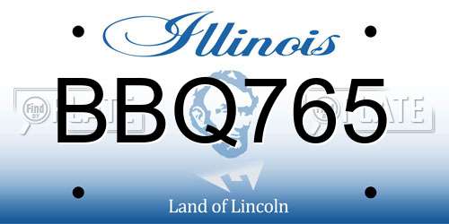 BBQ765 Illinois License Plate