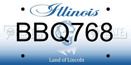 BBQ768 Illinois License Plate
