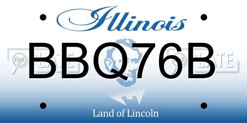 BBQ76B Illinois License Plate