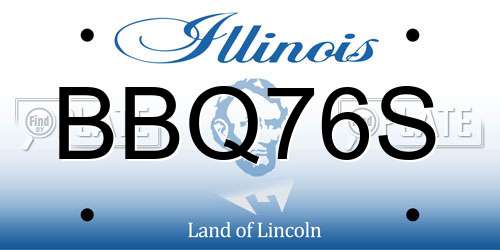 BBQ76S Illinois License Plate