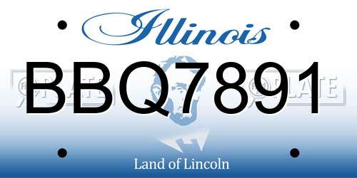 BBQ7891 Illinois License Plate