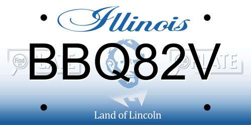 BBQ82V Illinois License Plate