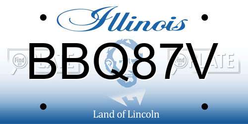 BBQ87V Illinois License Plate