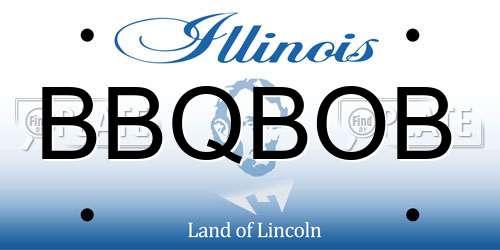 BBQBOB Illinois License Plate