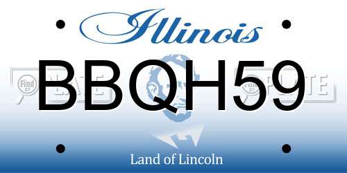 BBQH59 Illinois License Plate
