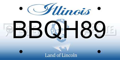 BBQH89 Illinois License Plate