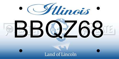 BBQZ68 Illinois License Plate