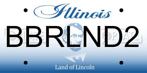 BBRLND2 Illinois License Plate