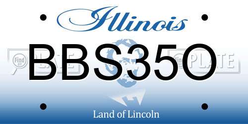 BBS35O Illinois License Plate