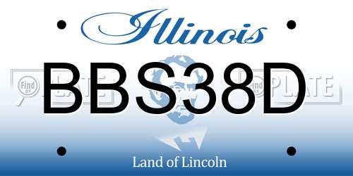 BBS38D Illinois License Plate