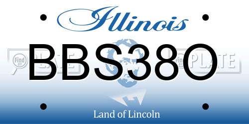 BBS38O Illinois License Plate