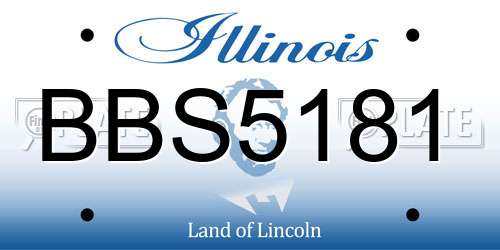 BBS5181 Illinois License Plate