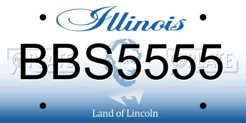 BBS5555 Illinois License Plate