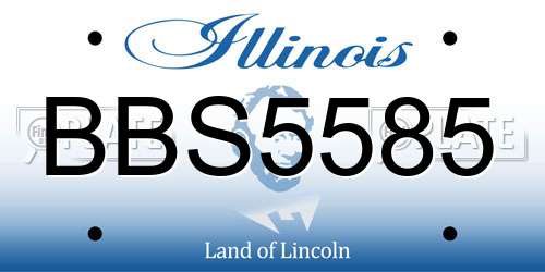 BBS5585 Illinois License Plate