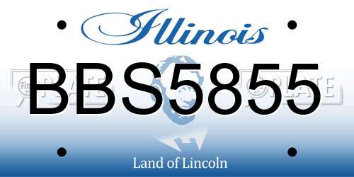 BBS5855 Illinois License Plate
