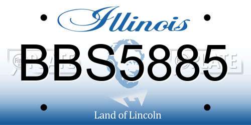 BBS5885 Illinois License Plate