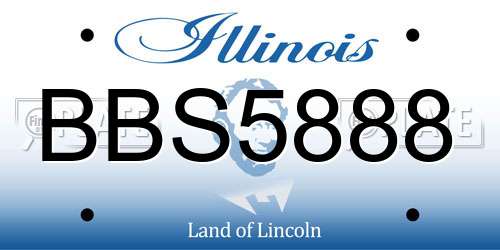 BBS5888 Illinois License Plate