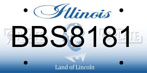 BBS8181 Illinois License Plate