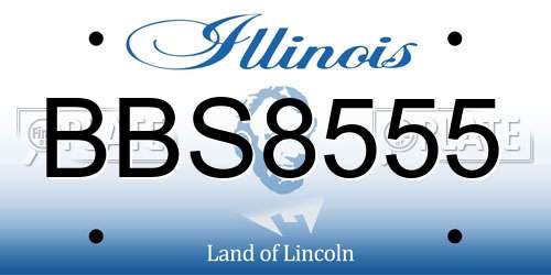 BBS8555 Illinois License Plate