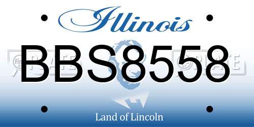 BBS8558 Illinois License Plate