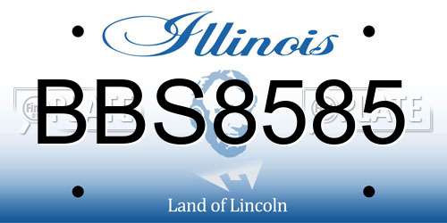 BBS8585 Illinois License Plate