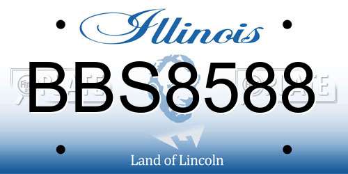 BBS8588 Illinois License Plate