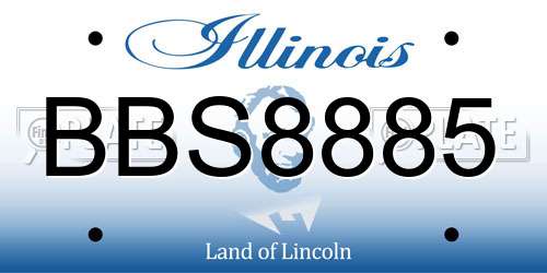 BBS8885 Illinois License Plate