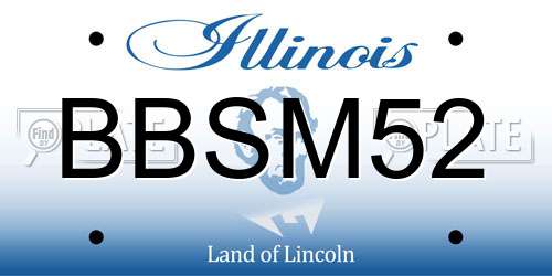 BBSM52 Illinois License Plate