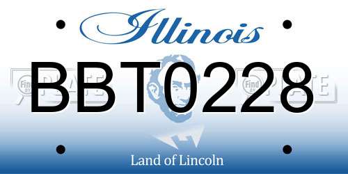 BBT0228 Illinois License Plate