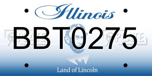 BBT0275 Illinois License Plate