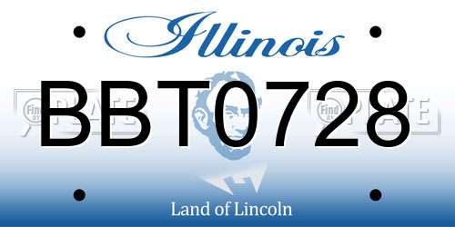 BBT0728 Illinois License Plate